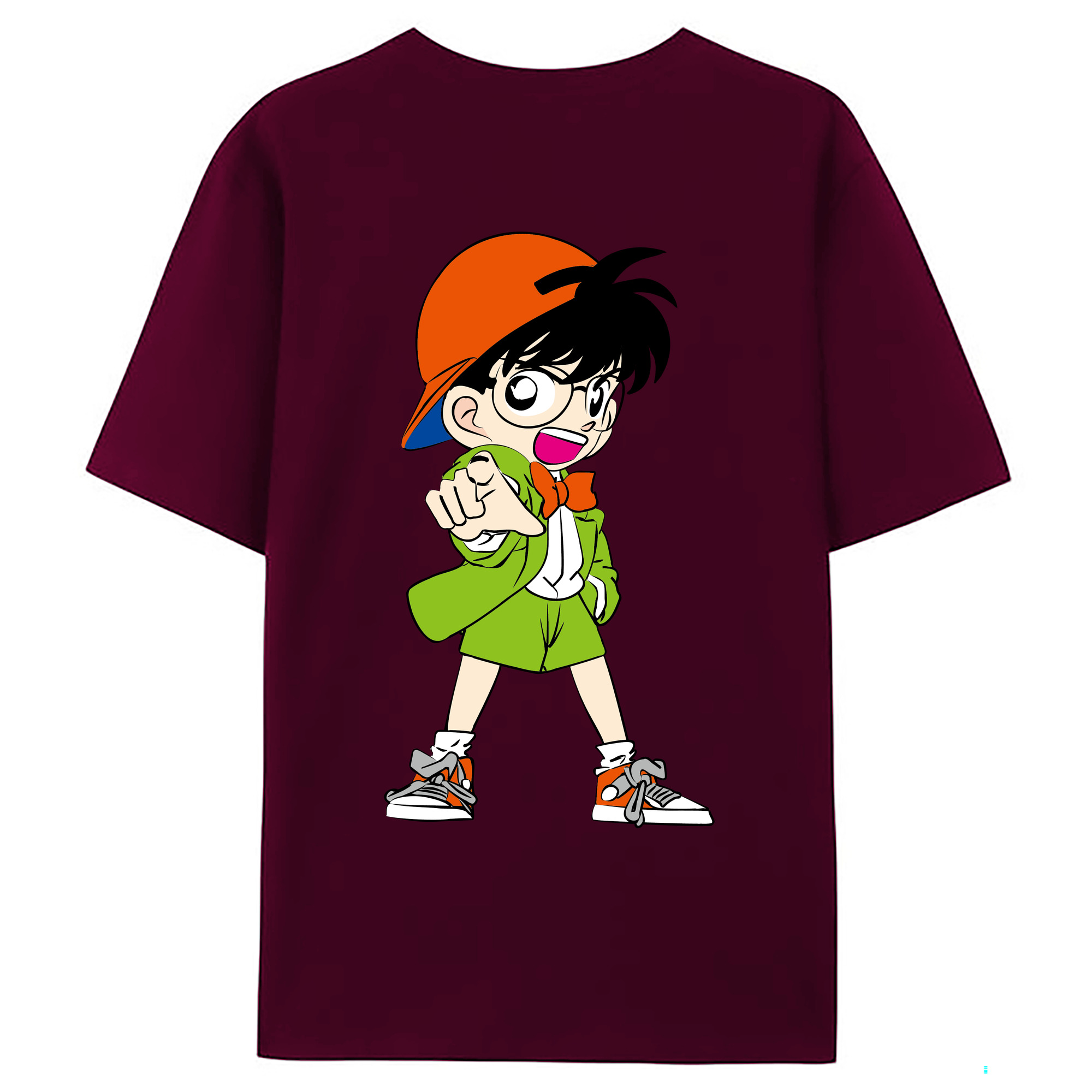 （画像用） 名探偵コナン 江戸川 コナン Detective Conan Conan Edogawa レディース半袖Tシャツ(バックプリント)